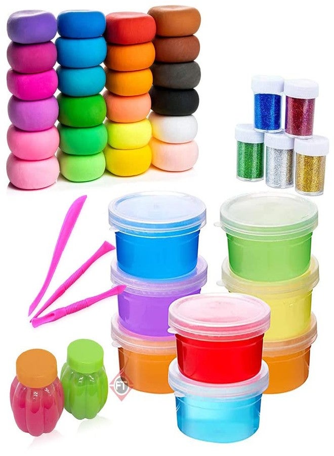 Firstly مجموعة فيرستلي تريدرز (6 قطع سلايم + 12 قطعة طين + 2 وعاء سلايم) من الطين الكريستالي غير اللاصق، لعبة سلايم هلامية للأطفال، لعبة تعليمية إبداعية للأطفال، مجموعة ألعاب سلايم لتخفيف التوتر، مناسبة للأولاد والبنات مع بريق. - Image 1